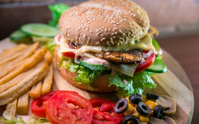 Food Open modern home cooking setup with fresh ingredients in kitchen