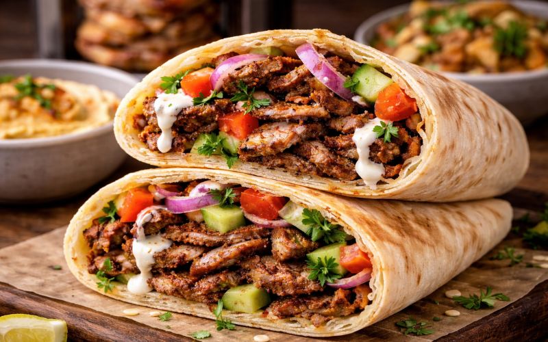 What is Lamb Shawarma traditional vertical rotisserie cooking