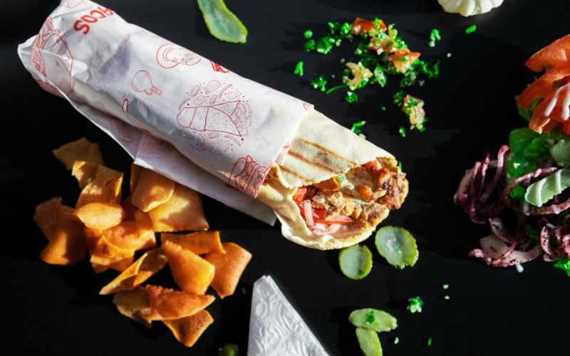 Custom shawarma paper sheets for local restaurants and takeaway orders